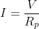 I=\frac{V}{R_{p}}